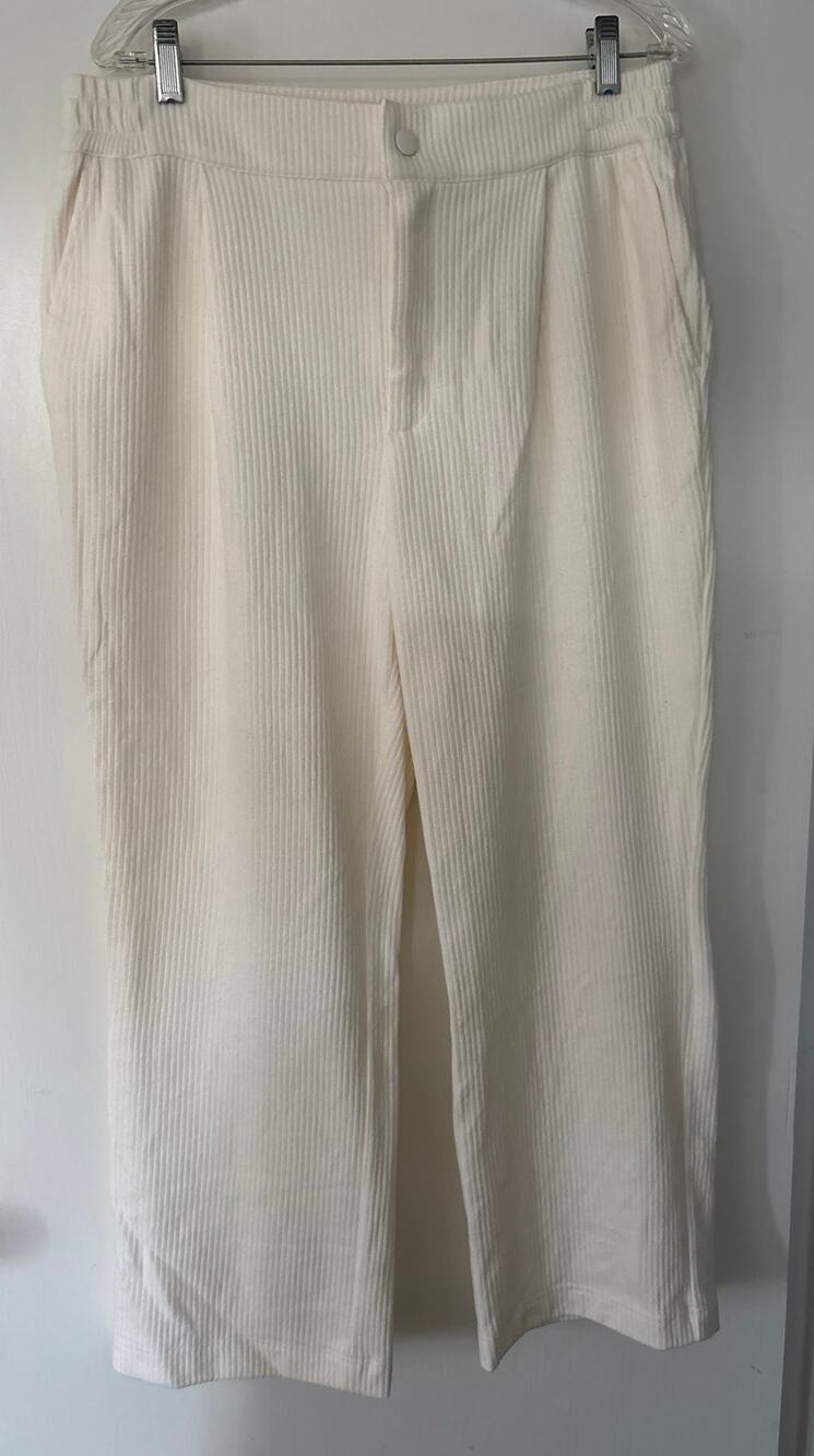 Varley Aberdeen Straight Leg Pant Cord Sweat Cream/off White Size Large
